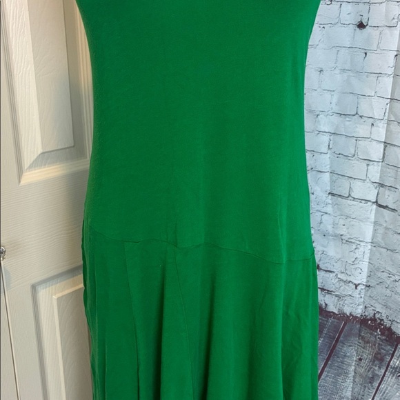 Tibi Sleeveless T-Shirt Dress 2 Green Casual Cotton Racerback Asymmetrical Prep - Picture 8 of 16